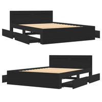 Giroletto con Testiera Nero 120x190 cm in Legno Multistrato 3295605