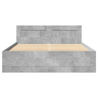 Giroletto Testiera-Struttura Letto Grigio Cemento 120x190 cm Legno Multistrato 577924