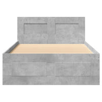 Giroletto Testiera-Struttura Letto Grigio Cemento 75x190 cm Legno Multistrato 168235