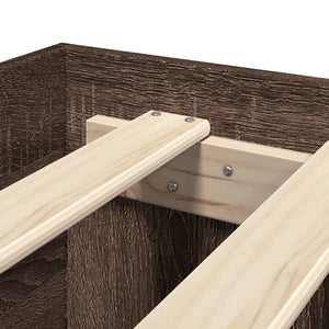 Giroletto senza Materasso-Struttura Letto Rovere Marrone 200x200 cm Truciolato 937979