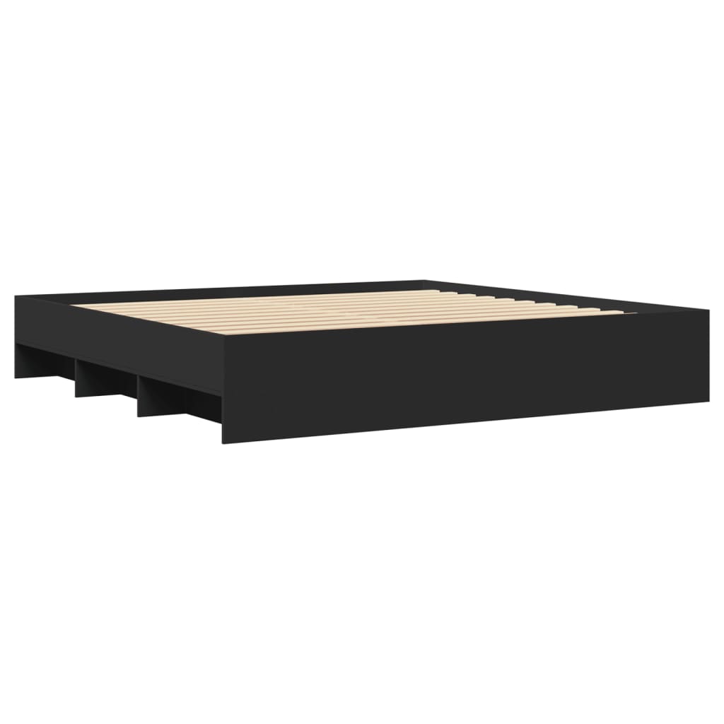 Giroletto senza Materasso-Struttura Letto Nero 180x200 cm in Legno Multistrato 614094