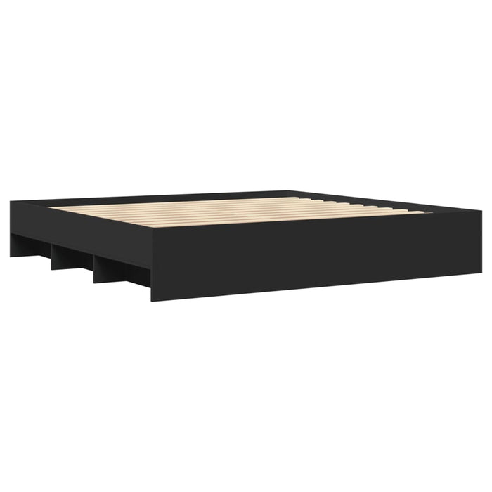Giroletto senza Materasso-Struttura Letto Nero 180x200 cm in Legno Multistrato 614094