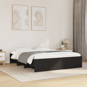 Giroletto senza Materasso-Struttura Letto Nero 160x200 cm in Legno Multistrato 844027