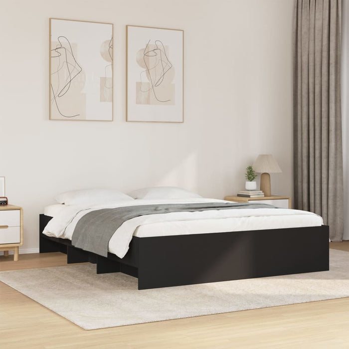 Giroletto senza Materasso-Struttura Letto Nero 160x200 cm in Legno Multistrato 844027