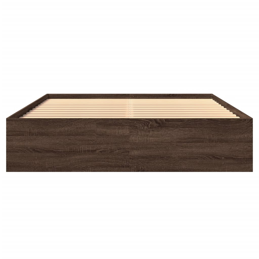 Giroletto senza Materasso-Struttura Letto Rovere Marrone 150x200 cm Truciolato 387928