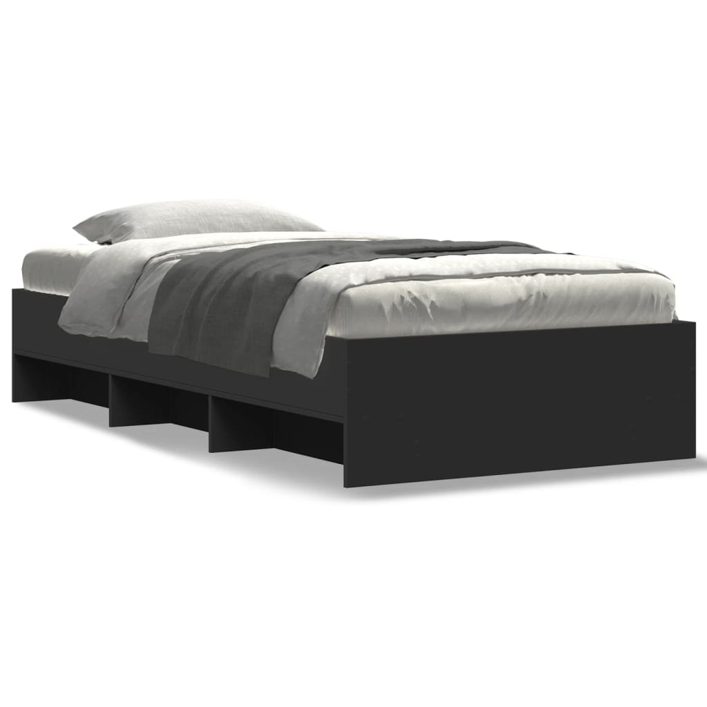 Giroletto-Struttura Letto Nero 100x200 cm in Legno Multistrato 395840