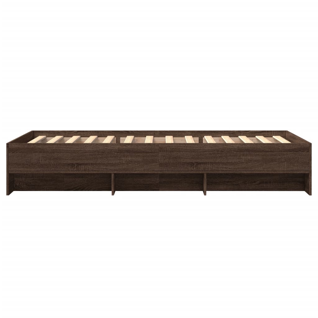 Giroletto senza Materasso-Struttura Letto Rovere Marrone 100x200 cm Truciolato 579104