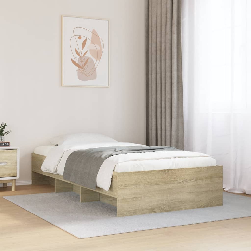 Giroletto senza Materasso-Struttura Letto Rovere Sonoma 90x200 cm in Truciolato 913372