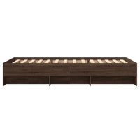 Giroletto senza Materasso-Struttura Letto Rovere Marrone 90x200cm in Truciolato 190624