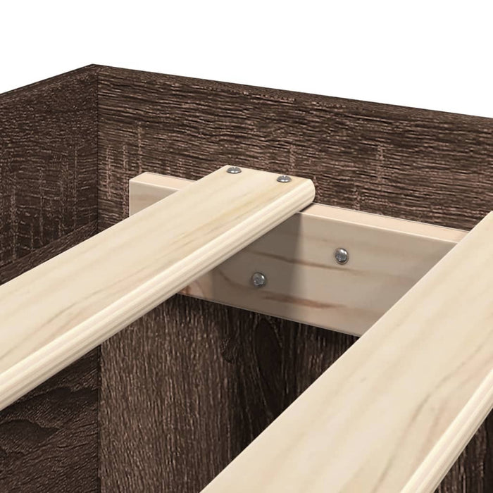 Giroletto senza Materasso-Struttura Letto Rovere Marrone 90x200cm in Truciolato 190624