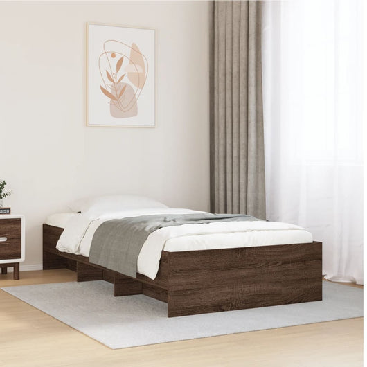 Giroletto senza Materasso-Struttura Letto Rovere Marrone 90x200cm in Truciolato 190624
