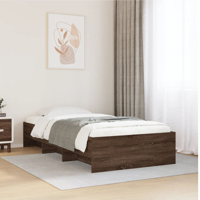 Giroletto senza Materasso-Struttura Letto Rovere Marrone 90x200cm in Truciolato 190624