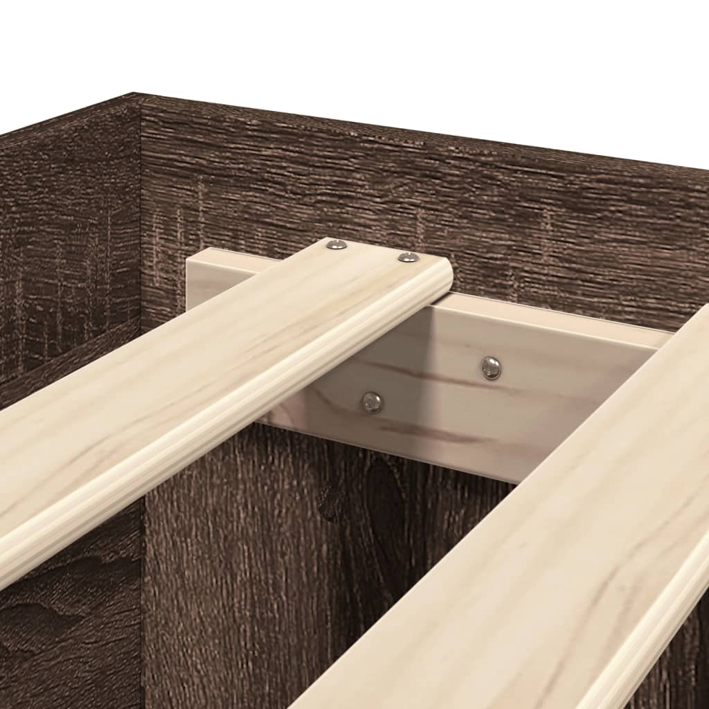 Giroletto senza Materasso-Struttura Letto Rovere Marrone 120x190 cm Truciolato 529900