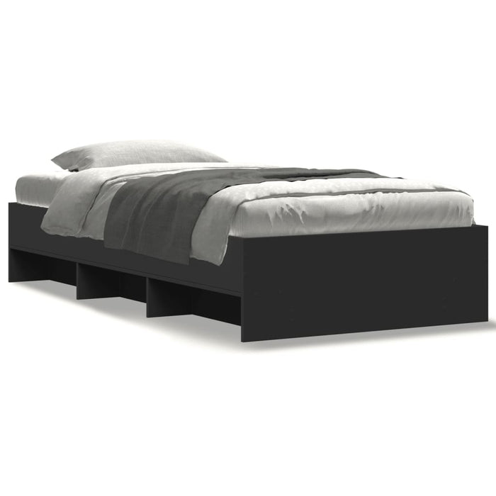 Giroletto-Struttura Letto Nero 90x190 cm in Legno Multistrato 706163