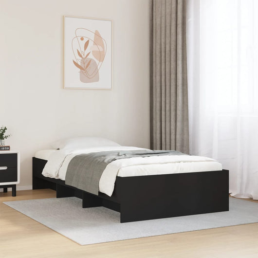 Giroletto-Struttura Letto Nero 90x190 cm in Legno Multistrato 706163