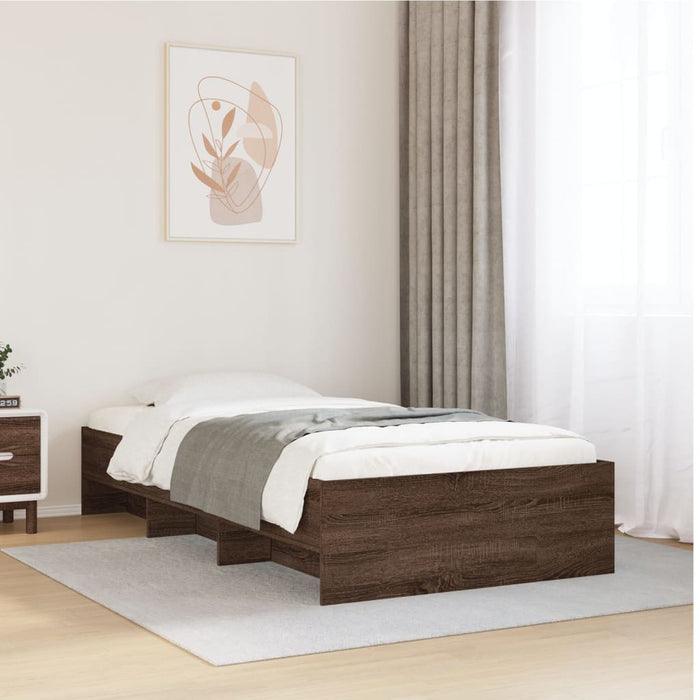 Giroletto senza Materasso-Struttura Letto Rovere Marrone 90x190cm in Truciolato 485410