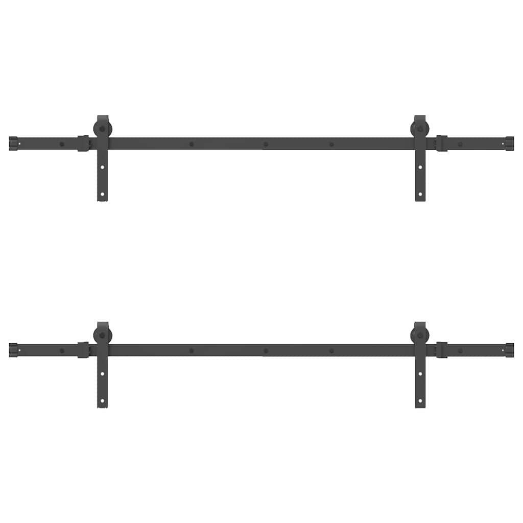 Kit di Binari per Porte Scorrevoli 152,5 cm Acciaio Nero 3295719