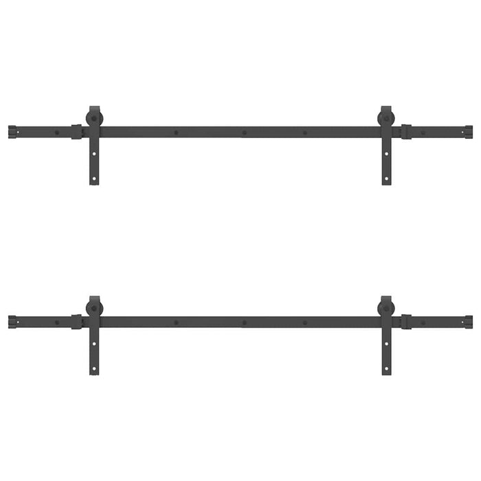 Kit di Binari per Porte Scorrevoli 152,5 cm Acciaio Nero 3295719