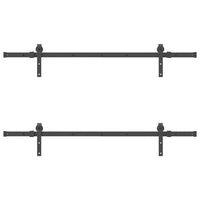 Kit di Binari per Porte Scorrevoli 152,5 cm Acciaio Nero