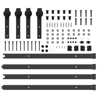 Kit di Binari per Porte Scorrevoli 152,5 cm Acciaio Nero 3295719