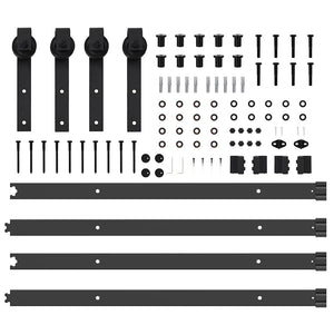 Kit di Binari per Porte Scorrevoli 152,5 cm Acciaio Nero 3295719