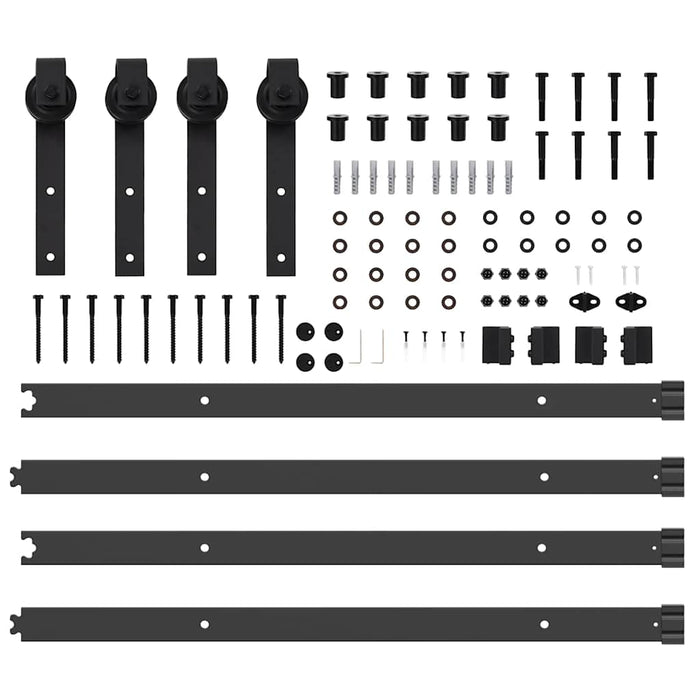 Kit di Binari per Porte Scorrevoli 152,5 cm Acciaio Nero 3295719