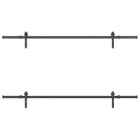 Kit di Binari per Porte Scorrevoli 213,5 cm Acciaio Nero 3295720