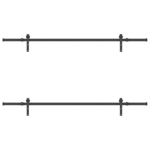 Kit di Binari per Porte Scorrevoli 213,5 cm Acciaio Nero 3295720