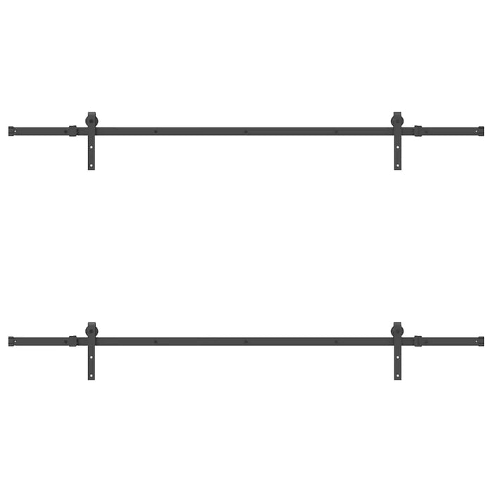 Kit di Binari per Porte Scorrevoli 213,5 cm Acciaio Nero 3295720