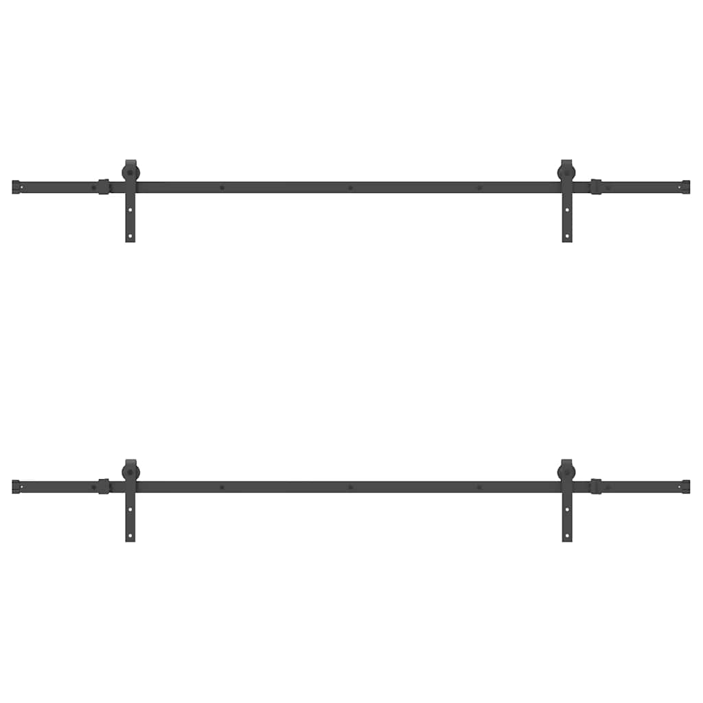 vidaXL Kit di Binari per Porte Scorrevoli 213,5 cm Acciaio Nero