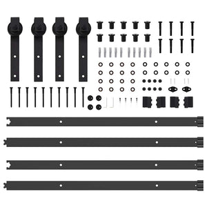 Kit di Binari per Porte Scorrevoli 213,5 cm Acciaio Nero 3295720