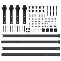 vidaXL Kit di Binari per Porte Scorrevoli 213,5 cm Acciaio Nero