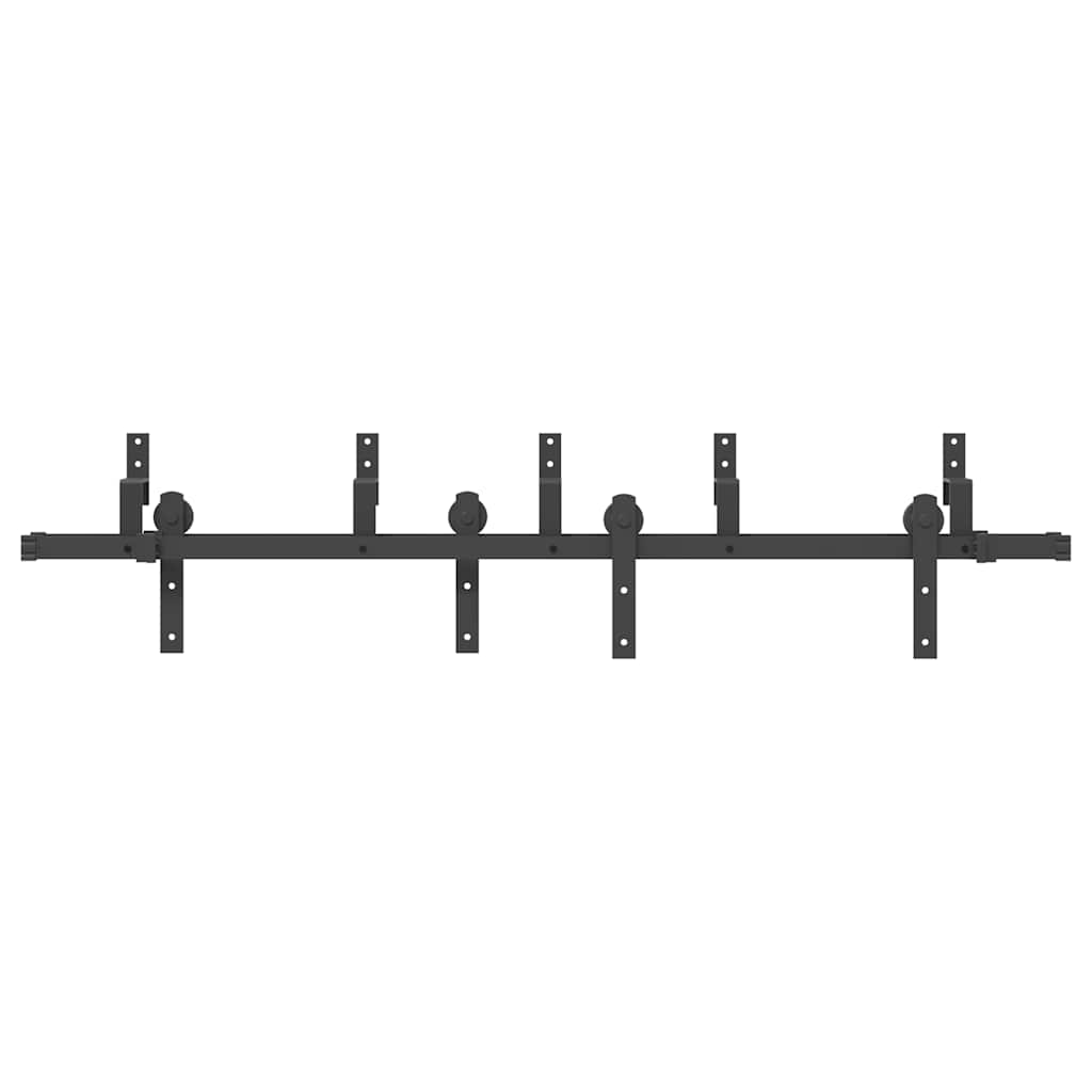 Kit di Binari per Porte Scorrevoli 183 cm Acciaio Nero 3295721