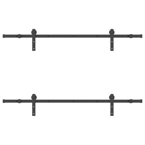 vidaXL Kit di Binari per Porte Scorrevoli 183 cm Acciaio Nero