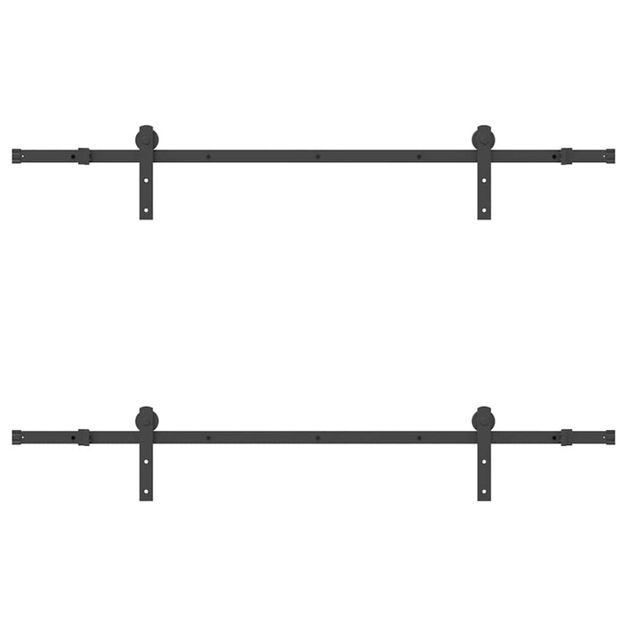 vidaXL Kit di Binari per Porte Scorrevoli 183 cm Acciaio Nero