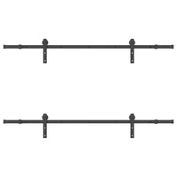 Kit di Binari per Porte Scorrevoli 200 cm Acciaio Nero 3295722