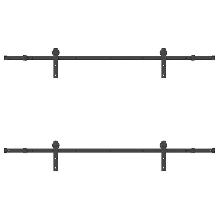 vidaXL Kit di Binari per Porte Scorrevoli 200 cm Acciaio Nero