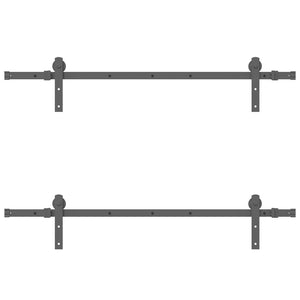 vidaXL Kit di Binari per Porte Scorrevoli 152,5 cm Acciaio Nero