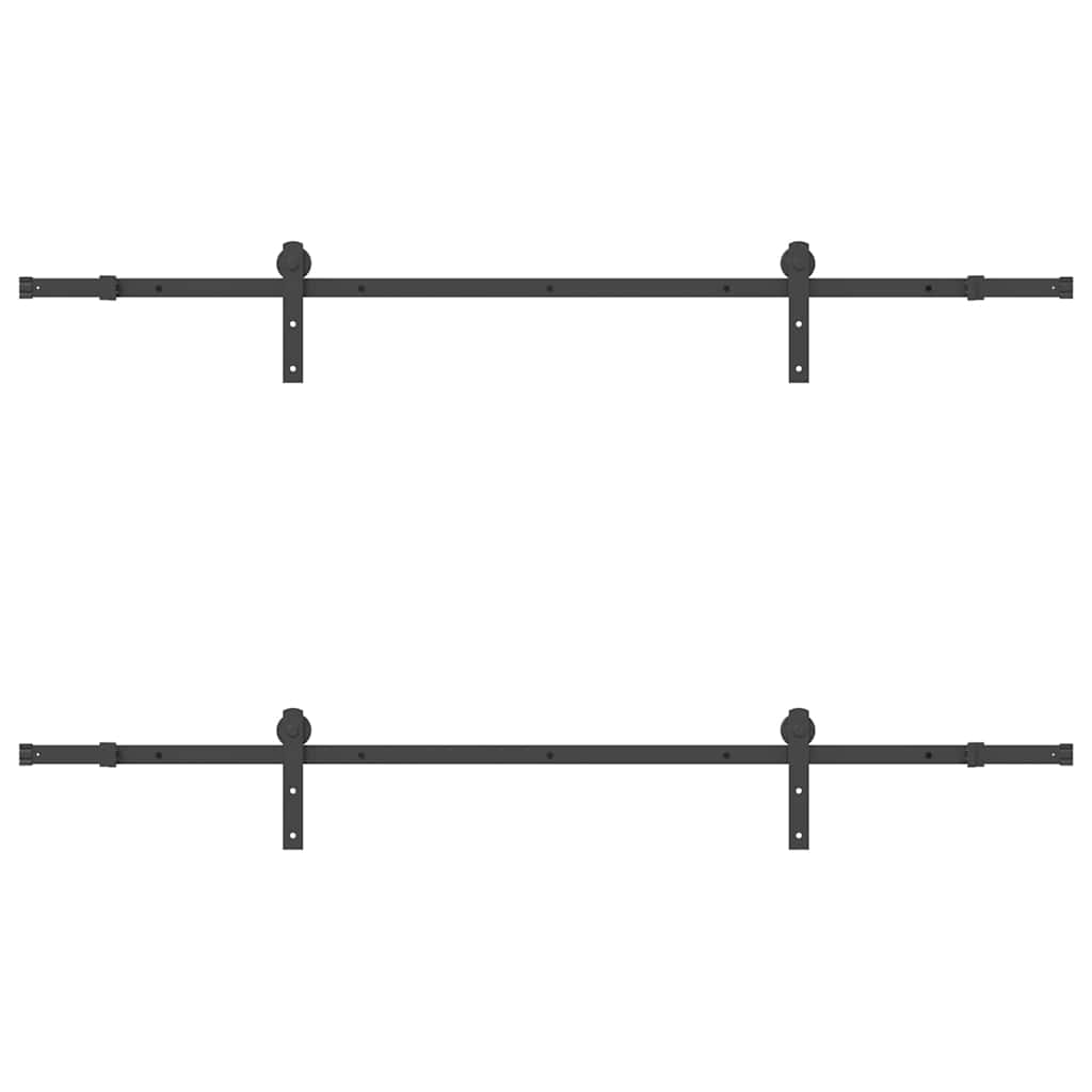 Kit di Binari per Porte Scorrevoli 213,5 cm Acciaio Nero 3295724