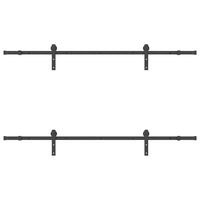 Kit di Binari per Porte Scorrevoli 213,5 cm Acciaio Nero