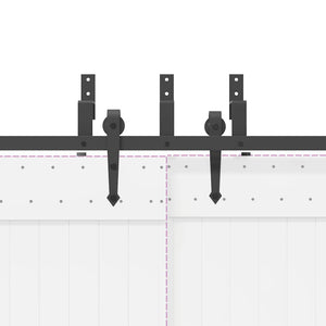 Kit di Binari per Porte Scorrevoli 152,5 cm Acciaio Nero