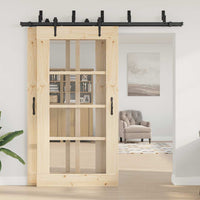 Kit di Binari per Porte Scorrevoli 213,5 cm Acciaio Nero