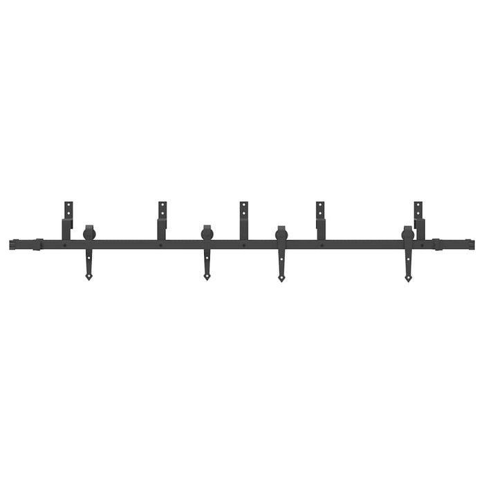 Kit di Binari per Porte Scorrevoli 213,5 cm Acciaio Nero