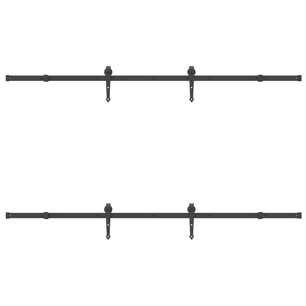 Kit di Binari per Porte Scorrevoli 213,5 cm Acciaio Nero