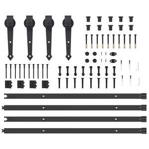 Kit di Binari per Porte Scorrevoli 213,5 cm Acciaio Nero