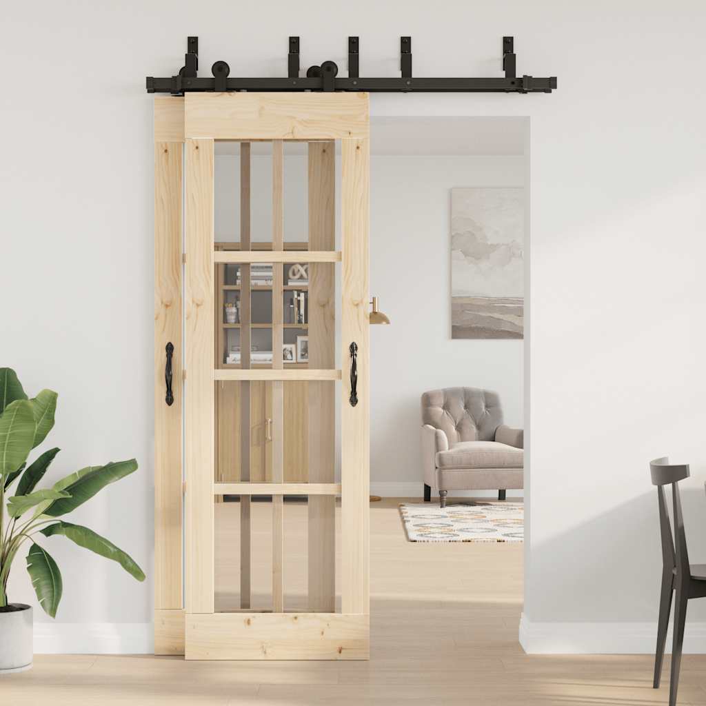 Kit di Binari per Porte Scorrevoli 152,5 cm Acciaio Nero 3295727