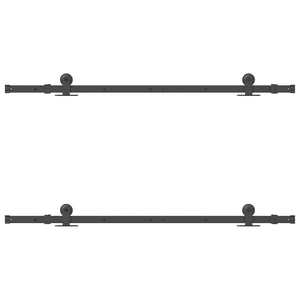 Kit di Binari per Porte Scorrevoli 152,5 cm Acciaio Nero 3295727