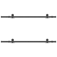 Kit di Binari per Porte Scorrevoli 152,5 cm Acciaio Nero