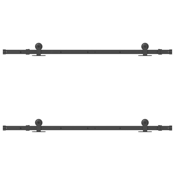 Kit di Binari per Porte Scorrevoli 152,5 cm Acciaio Nero