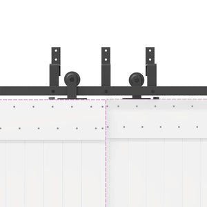 Kit di Binari per Porte Scorrevoli 152,5 cm Acciaio Nero 3295727